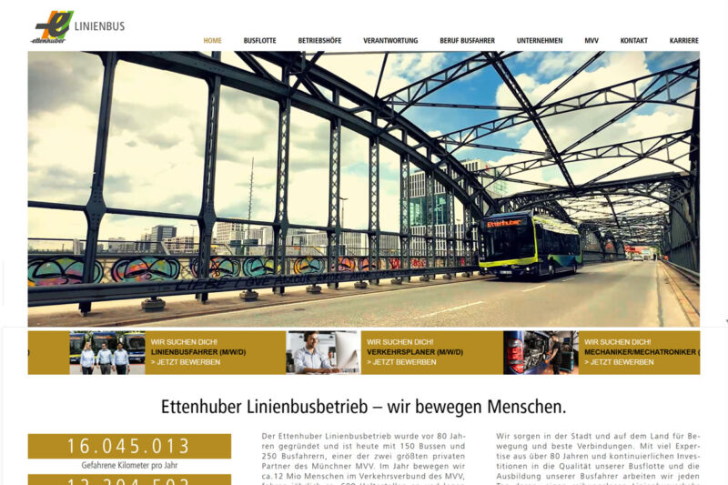 STRUGGER DESIGN Referenz Website Linienbus Ettenhuber