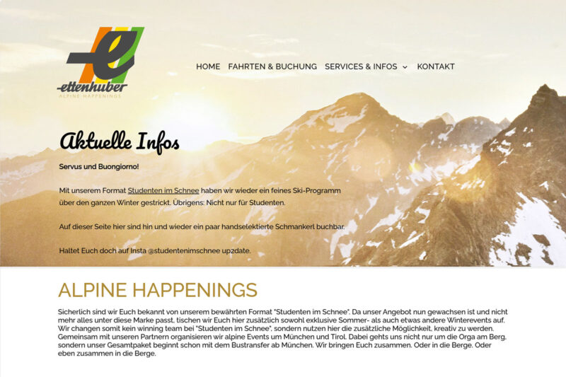 STURGGER DESIGN Referenz Website Ettenhuber Events